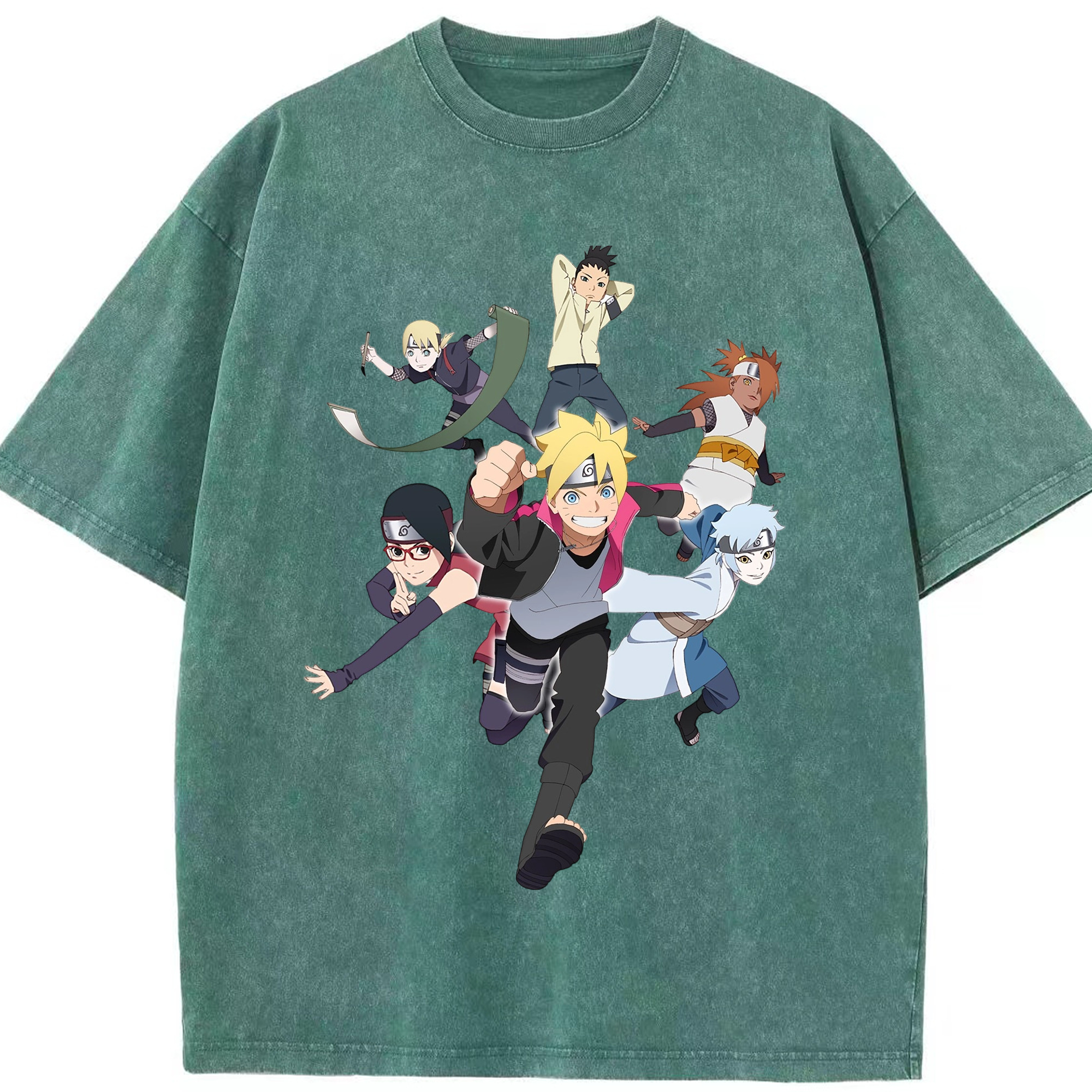 （画像用） NARUTO -ナルト- うずまき ボルト Uzumaki Boruto 綿100% ヴィンテージ風 半袖Tシャツ（フロントプリント）